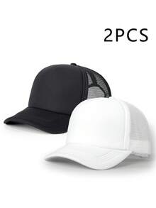 2 piezas Gorras de béisbol casuales de malla transpirable con bloques de color para mujer, protección solar para exteriores, sombreros casuales adecuados para viajes, playa, vacaciones, estilo versátil Y2K, sombreros de sol unisex, sombreros para jóvenes - Multicolor - Ver 15