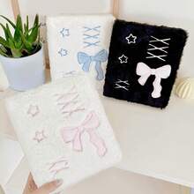 Ballet Bow Plush A6 Photo Card Storage Album, Cute 6-Ring Loose Leaf Collection Binder, Idol Photo Album Organizer, Back To Schoo, First Day Of School - Multicolor - View 2