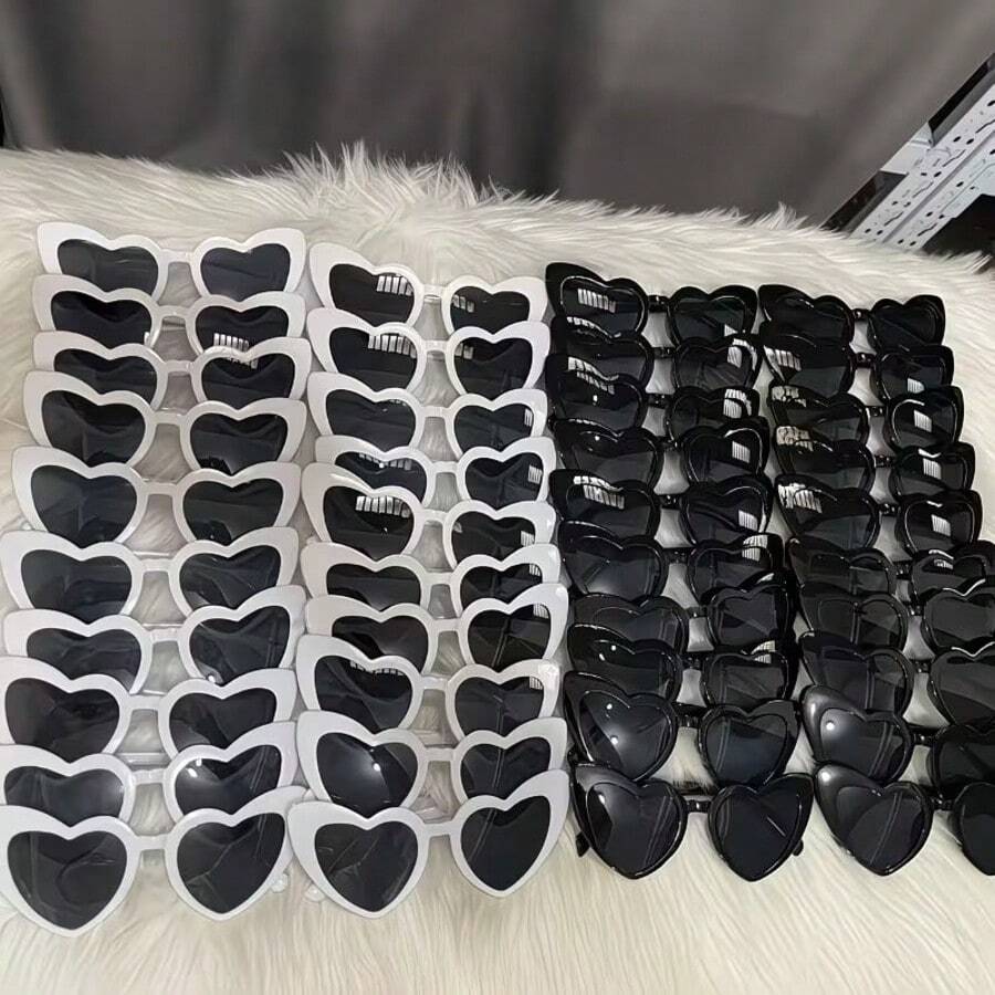 40件裝復古心形派對眼鏡，女性單款派對眼鏡，婚禮派對、母親節禮物，派對用品 - 眼鏡 - 查看 1