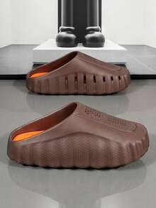 Outdoor Breathable High-Quality Women's Clogs, Outdoor Non-Slip Women's Sandals, Lightweight Breathable Women's Beach Shoes, Soft Comfortable Garden Shoes, Thick Sole Wear-Resistant Women's Casual Shoes, Plus Size 36-47 Women's Shoes (Hand-Painted Sole, Asymmetrical Pattern) - Brown - View 3