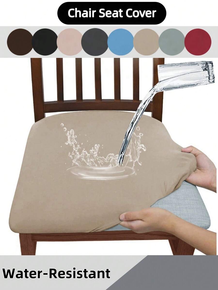 Solid Color High Elastic Chair Seat Cover, Waterproof Dustproof Wear-Resistant, Suitable For Dining Chairs, Office And Home Decor, Washable Dust-Proof Protective Cover, Suitable For Dining Room, Hotel, Home Bench Use, Universal Milk Silk Chair Seat Cover, Dining Chair Cover, Dining Table Chair Cover, Dining Chair Cover Set, 1, 4 Or 6 Pieces