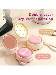 Baby Body Powder Puff Sponge Box Container DIY Cartoon Powder Puff Box, Baby Deodorant Powder Puff Box, Portable Empty Box Comes With Powder Puff - Multicolor - View 6