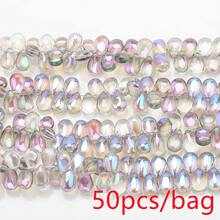 50入/包 6*9mm 玻璃光滑水滴小吊墜 DIY 珠寶配件 耳環項鍊吊飾 車掛飾 花藝編織 - 6*9mm光面水滴(50顆) - 查看 28