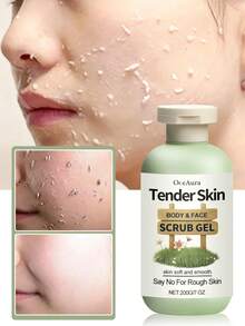 Gel exfoliante con ingredientes naturales de plantas que limpia profundamente los poros, elimina suavemente la piel muerta, gel de cuidado de la piel hidratante y nutritivo de larga duración, exfoliación y peeling suave y suave para rostro, Body, manos y espalda, uso diario, cuidado de la piel coreano, producto de limpieza facial - Naranja - Ver 3