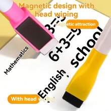 8pcs/16pcs Whiteboard Markers, Erasable Dry Erase Markers With Built-In Eraser, Random Colors, Erasable Colored Board Markers Chalkboard Pens; Suitable For Ceramic, Wood, Glass, Stationery - Whiteboard Marker - View 3