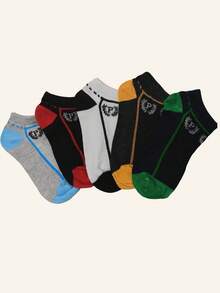 5 Pairs Breathable Sweat-Absorbing Mesh Sports Invisible Boat Socks - Multicolor - View 5