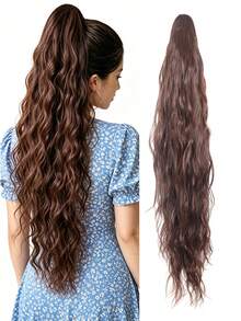 Extensión de Coleta Ondulada Multicolor de 24 Pulgadas, Cabello Sintético Resistente al Calor para Mujeres, Aspecto Natural, Adecuado para Uso Diario y Peinado, Accesorio para el Cabello - Multicolor - Ver 19