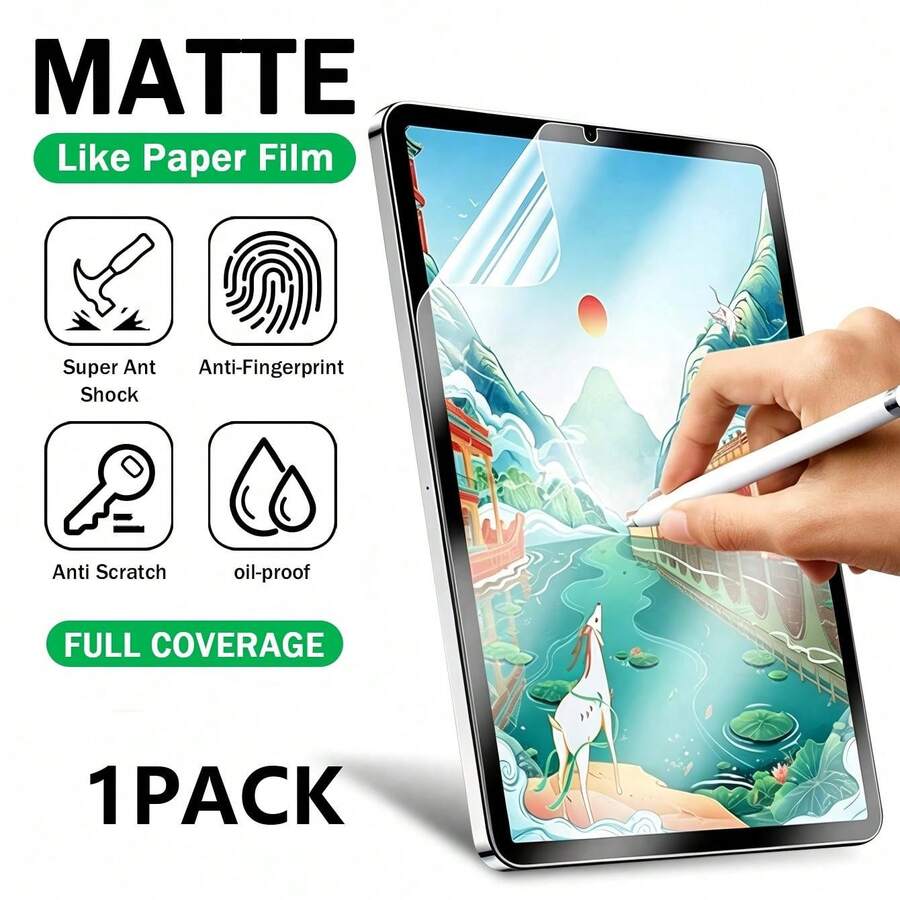 Yezodawee Matte Screen Protector Designed Compatible With Samsung Tab S10 Lite/S10 FE/S10/S9 FE/S9/S8/S7 -X400/X406B/X520/X526B/Tablet Air 11 (2026)/Pad Air 13 (2026)/ 11th Gen (A16) 10th Gen/ Air 13(2024)/Air 13(2025)/Pro 13(2024)/Pro 13(2025) 13", Matte Texture, Anti-Scratch, Anti-Glare, Paper-Like Writing Experience, Suitable For Writing And Drawing - Clear - View 1