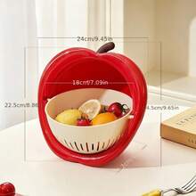 1pc Cute Fruit Shaped Colander Basket, Kitchen Storage Drain Basket, Thickened Fruit Washing Basket, Vertical Design No Water Accumulation, Breathable Quick Drying, Fun Decorative Style, Kitchen Organizer Basket - Multicolor - View 3