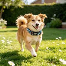 Lionheart Glory Cute Blue Bee Pattern Dog Collar Soft Adjustable Pet Collar - Navy Blue - View 7