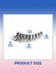 10 Pairs Half-Eye 3D Faux Mink Natural Fluffy Transparent Stem False Eyelashes For Women, Suitable For Daily Wear, Eye-Tail Lengthening Eyelash Pack - 黑色 - 查看 4