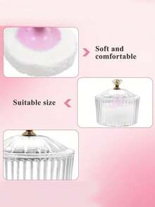 2pcs Bubble Loose Powder Case Set With Large Soft Powder Puff, Reusable Face And Body Powder Brush, Portable Powder Compact, Suitable For Touch-Ups And Travel - Multicolor - View 4