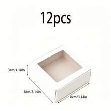 48/36/24/12/2pcs White Small Gift Boxes With Transparent Window, Jewelry, Soap, Candy Boxes, Handmade Crafts Packaging, Flat Bulk Pack, Suitable For Gifts, Crafts, Weddings, Parties, Bridal Showers, Brides, Wedding Decor, Birthday Decor - White - View 15