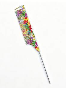 Peine de cola de rata antiestático de colores - 15 opciones de patrones | Peinado profesional & uso doméstico, duradero & elegante | Estampados de leopardo/neón/flores disponibles - Multicolor - Ver 10