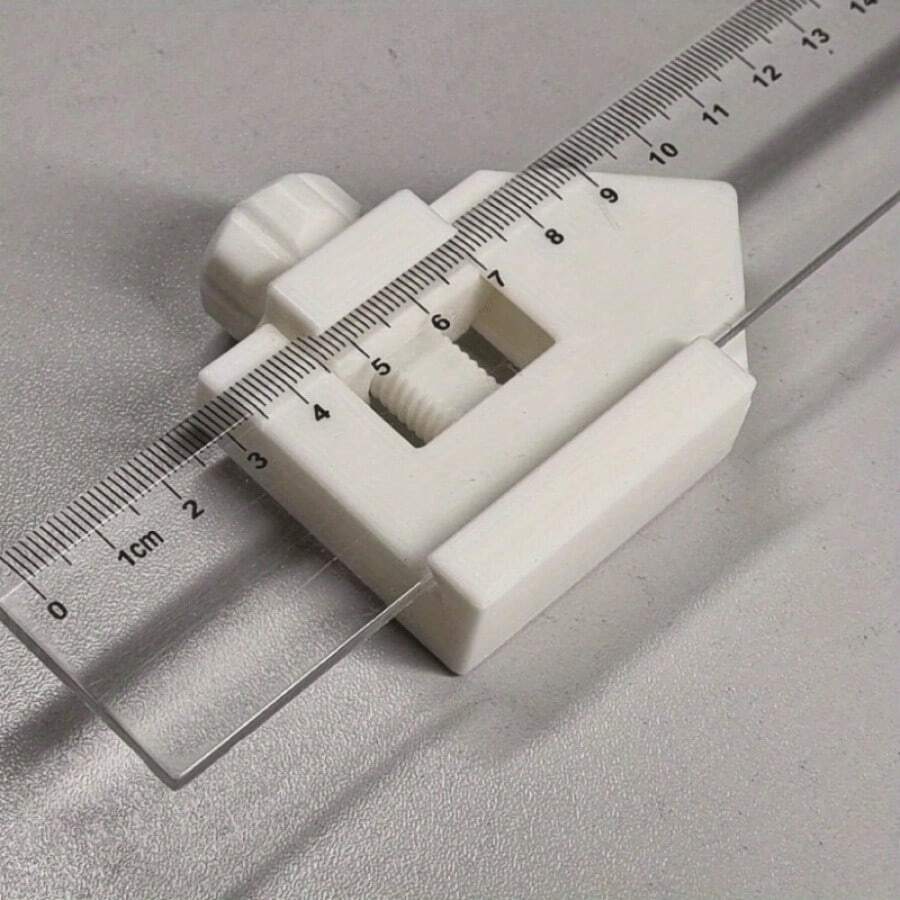 1 pieza Bloque de posicionamiento de regla ajustable, adecuado para medición de ángulos de 90° y 45° y marcado de carpintería - Blanco - Ver 1