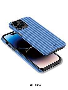 GIIPPA 1 Peça Capa de Telefone com Design de Padrão Listrado Azul Claro, Compatível com Telefone 17 Pro Max, 16 Pro Max, 15 Pro Max, 14 Pro Max, Estilo Coreano de Moda de Alta Qualidade Divertida, Compatível com 11/12/13/14/15/16 Pro Max Plus, Design Elegante Adequado para Homens e Mulheres, Presente Perfeito para Namorada no Natal, Dia dos Namorados, Páscoa, Temporada de Casamento e Aniversário! - Multicolorido - Visão 3