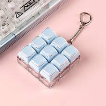 5.7cm Mini 3x3 機械鍵盤開關測試器 紓壓玩具，水晶透明底座鍵帽 喀噠聲鑰匙圈，ASMR 觸感壓力緩解 口袋禮物，紫色 綠色 藍色 柔和色調 - 彩色 - 查看 9