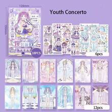Sách dán hình công chúa dễ thương mới, album dán hình trang điểm công chúa lấp lánh, đồ chơi cho bé gái, bộ dán hình trang trí sổ lưu niệm cho trẻ em, sách dán hình công chúa, sách dán hình trang điểm cho bé gái. - Nhiều màu - Xem 13