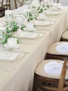 25 White Round Folding Paper Fans For Wedding Ceremony Decoration, White Round Folding Paper Fans For Wedding And Travel, Valentine's Day Paper Fans, White Bulk Folding Handheld Fans For Wedding Decoration, Round Accordion Fans With Plastic Handles For Wedding, Birthday, Guest Party Gifts, DIY Round Folding Paper Fans For Wedding, Plastic Handheld Pocket Paper Fans, White Paper Fans For Party Decoration - White - View 6