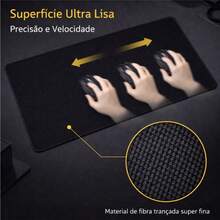 Mouse Pad Grande para Games com um Design Artístico Com Borboletas Roxas Delicadas E Flores - Visão 6