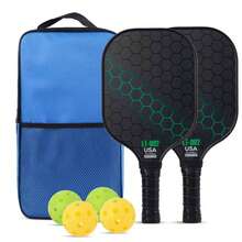 Pickleball Paddle Set 2 Fiberglass Pickleball Paddle 4 Balls With Carry Bag USAPA Approved Fiberglass Friction Surface Pickleball Rackets Set For Men And Women - Multicolor - View 6