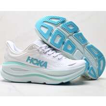 Hoka One One 新款女款春夏 Bondi 9 道路跑鞋，透氣、輕量、舒適、緩震、防滑，四季皆宜，白色玉色 - 白玉女鞋 - 查看 2