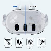 AOLION Quest 3S VR 替換頭帶，Quest 3 眼鏡/頭戴式裝置可調式 Elite 頭帶，保護殼、水晶外殼、鏡片蓋、鋼化玻璃螢幕保護貼、搖桿帽套組 - 無色 - 查看 4