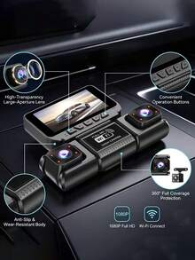 可選 32GB 記憶卡 / WiFi 3/4 通道行車記錄器，配備 1080P 全高清前置攝影機與 720P 後置及側向攝影機，高速 WiFi 支援即時回放、快速分享與快速影片匯出，捕捉清晰高清駕駛細節 - 行車記錄儀 - 查看 5