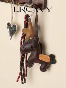 Women's Fashionable Personalized Coffee Color Star & Pony Rope Knot Bag Charm - Coffee - View 2