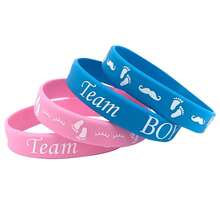 60pcs Gender Reveal Silicone Wristbands, Blue And Pink Boy Girl Team Wristbands, Gender Reveal Party Decoration Supplies - View 5