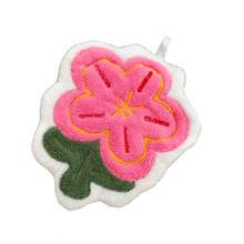 1pc Coral Fleece Rose Design Kitchen Hand Towel, Hanging Absorbent Thickened Handkerchief, Floral Pattern Hand Towel - Multicolor - View 6