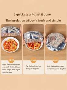 50/30/10pcs Reusable Aluminum Foil Elastic Food Covers - Refrigerator Food Covers, Aluminum Foil Food Covers, Kitchen Food Preservation Covers, Suitable For Bowls, Plates, Tableware, Heat Retention, Freshness Preservation, Dust-Proof - Silver - View 11