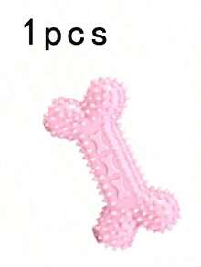 Set de 3 juguetes para masticar para perros, juguetes interactivos de goma suave para el cuidado dental para perros pequeños, cuerda resistente, nudo, hueso y bola para cachorros en etapa de dentición - Rosa - Ver 7