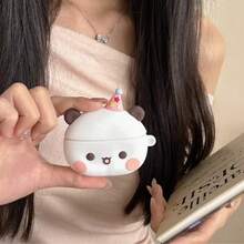 Bear Party Hat Bluetooth Earphone Case, Soft Material, Compatible With Air 1-4 And Pro Series. 3D Hat Design, Healing And Cute, Full Drop Protection, Soft Touch, Convenient For Daily Carry, Perfect Gift - View 2