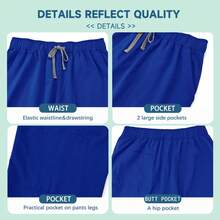 Unisex Medical Uniforms Men Women Nursing Clothes Lab Beauty Costume Nurse Scrubs Set Doctor Dentist Workwear Clinical Top Pants - Royal Blue - View 8