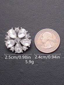 4件/包 花朵水鑽鏤空空氣紋理優雅金屬鈕扣，婚紗禮服、大衣、毛衣、西裝外套、DIY花束、手提包、珠寶盒、手工藝配件裝飾鈕扣 - 多色1 - 查看 16