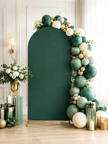 1pc Deep Pine Green Arch Backdrop Cover, 80*180cm Solid Color Wedding Party Backdrop, Polyester Elastic Fit Wedding Arch Cover, Wedding Decoration, Birthday, Baby Shower, Bridal Shower Backdrop Decoration, Outdoor Garden Celebration Banquet Decoration (Frame Not Included), Photo Backdrop Decoration, Combine With Balloons Decoration, Merry Christmas Backdrop Decoration - Dark Pine Green - View 4