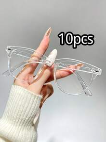 Unisex Glasses, Computer Reading/Gaming/TV/Phone Glasses, Multiple Colors Available (Black Glasses, Leopard Print Glasses, Transparent Glasses) - Multicolor - View 7