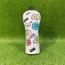 Cute Fried Egg & Colorful Egg Embroidered Golf Club Headcover, Fresh Healing Art Style, Golf Accessory - White - View 10