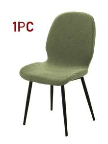 1/2pcs Nordic Curved Dining Chair Slipcovers Solid Color Jacquard Chair Slipcover All Seasons Usable Chair Seat Cover For Wedding Party Home Decor - Multicolor - View 10