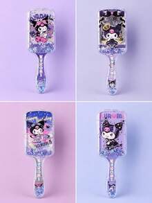 MINISO Sanrio Kuromi 透明亮片氣墊髮梳，理髮梳頭按摩梳，便攜日常使用 - 彩色 - 查看 2