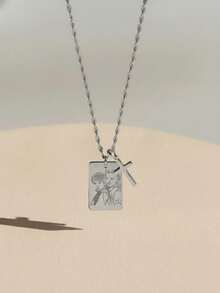 客製化照片雕刻項鍊 18K 不鏽鋼金色肖像吊墜項鍊 個性化家庭/寵物首飾 金色復古中性休閒可愛獨特款 適合週年紀念、派對、開學用品、返校、教室、教師節禮物、大學、同事、宿舍 - 多色-麻花鏈 - 查看 13