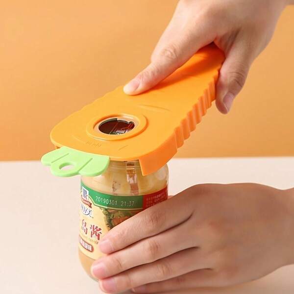 1pc Magnetic Bottle Opener; Carrot Shaped Labor-Saving Bottle Cap Screwer; Multifunctional Can Opener; Non-Slip Beer Opener
