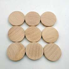 45pcs Wooden Craft Blocks, 5mm Thick Wooden Cylinders, Wooden Rods, Wooden Models For DIY Crafts Painting And Architectural Carving - DIY Round Wooden Blocks - View 4
