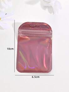 50pcs Fashionable Shiny Pink Long Laser Gift Bags, Reusable Jewelry Pouches, Party & Holiday Gift Packaging - Packaging Bag - View 9