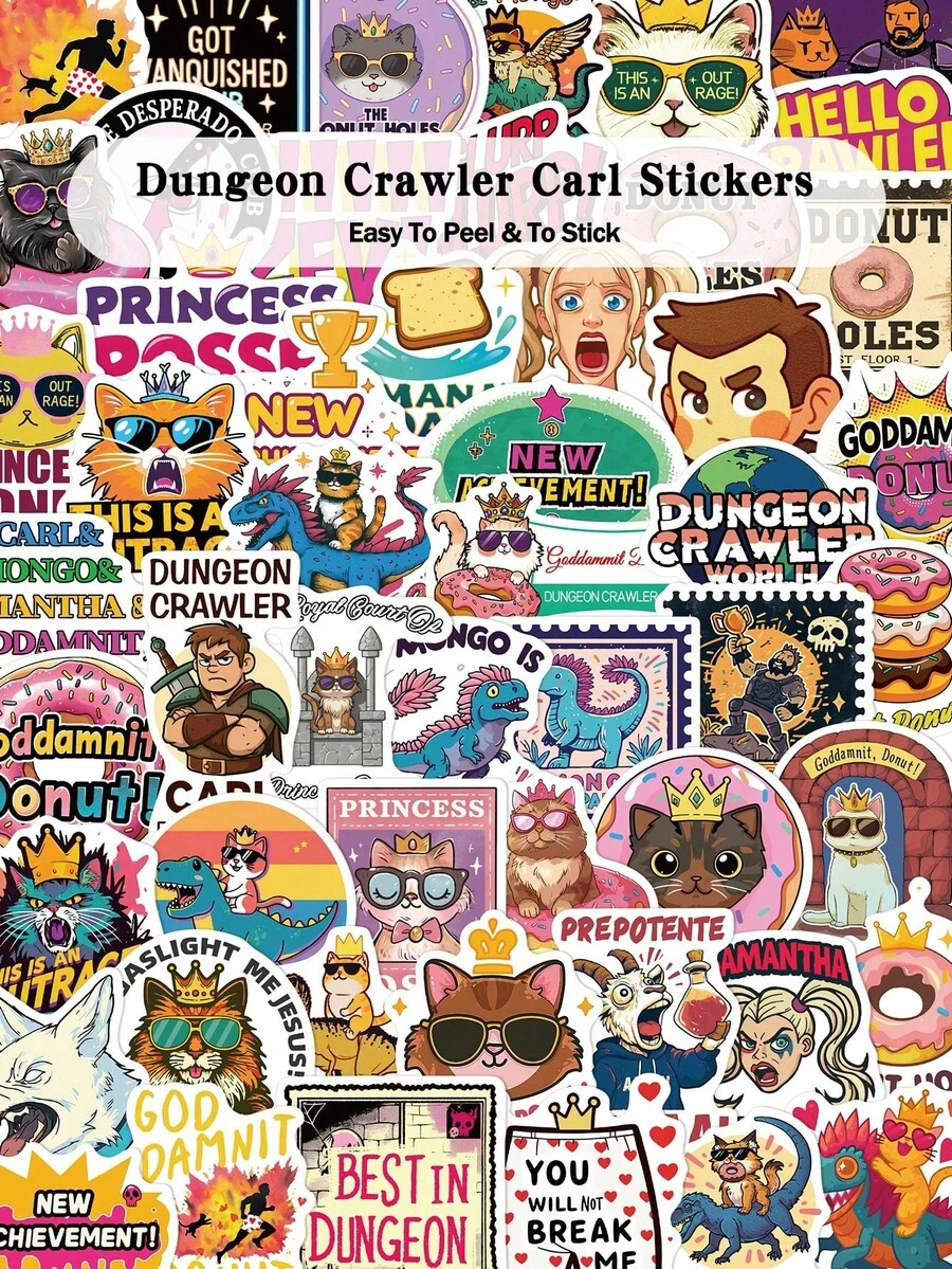 100張 Dungeon Crawler Karl 貼紙，適用於筆記本電腦、行李箱、筆記本、滑板、吉他，裝飾性DIY塗鴉貼紙 - Dungeon Crawler Carl - 查看 1
