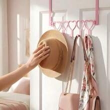 Pink Bow-Shaped Metal Hook, Designed For Over-The-Door Use, Suitable For Girls' Room, Closet, Living Room, Bathroom And Bedroom, Space-Saving And Decorative - Pink - View 6