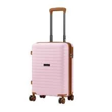 Carry On Suitcase Small 20 Inch Cabin Luggage Medium 24 Inch Large 28 Inch Ribbed PP Hardshell Expandable TSA Lock Cup Holder 3 Piece Luggage Set - Pink - View 13