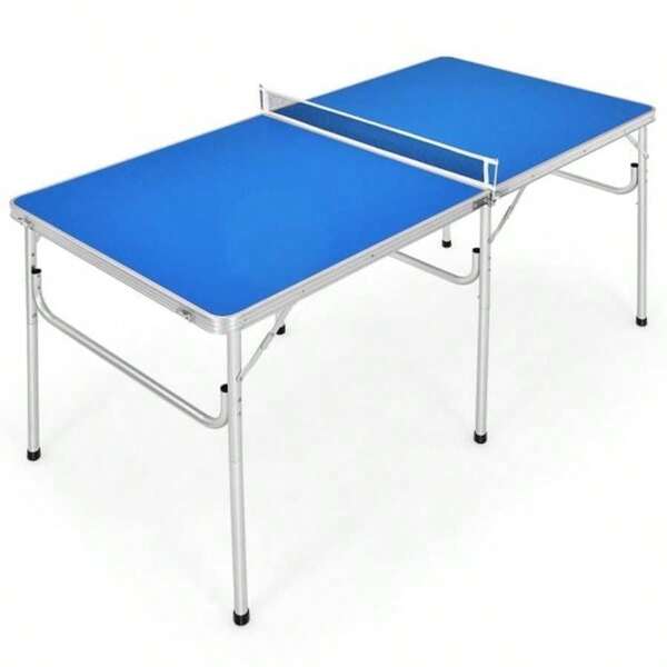 [Free Shipping] 60 Inch Portable Tennis Ping Pong Folding Table With Accessories-Blue-XY23013