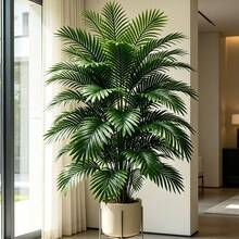 49.21 Inch Giant Areca Palm Tree - Tropical Rainforest Artificial Greenery; Vibrant Artificial Foliage; Suitable For Garden/Yard/Party/Villa/Pool/Hotel And Multiple Indoor/Outdoor Style Decor; Munich Beer Festival/Green Hat Festival/Independence Day/Father's Day/June Festival/Palm Tree Festival And Other Year-Round Holiday Decorations, Preferred Choice For Summer And Autumn Home Decor, No Pot Included, Outdoor Artificial Greenery, Premium Artificial Plant - Multicolor - View 1